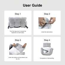 HazoWill Pet Car Booster Seat And Travel Bed, Suitable For Small Dogs And Cats, Elevated Seat With Non-Slip Base And Adjustable Straps, Lightweight And Foldable, Multi-Functional Design, Fashionable And Comfortable, Ideal For Road Trips And Home Use - Multicolor - View 10