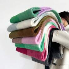 1 bufanda de crin de caballo de color nuevo, bufanda de malla gruesa de alta calidad y estilo moderno, estilo europeo-americano. - gris - Ver 5