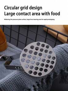 1个不锈钢手动土豆泥压碎器，婴儿辅食泥制作工具，适用于压碎南瓜、红薯、水果，万圣节礼物 - 彩色 - 查看 6