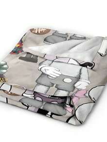 Kawss Kawaii Kaw Blanket Anime Themed Comfort Blanket - Soft Flannel Throw, Perfect Gift For Fans, For Christmas, Birthday, Halloween, For Cozy Home Use & Camping Trips - Black - View 4