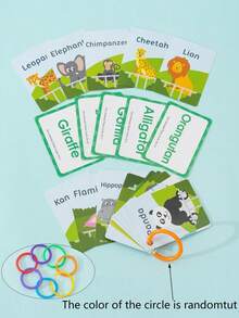 1 Box Of 3.4/2.4-Inch Material Children's Early Education Learning Flash Cards 3-12 Years Old Fun Educational Toys 18 Themes Optional Fun Cognitive Cards Kindergarten Baby GiftsSchool, Student,Stationery,School Supplies - Multicolor - View 6