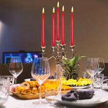 10 Inch RedTaper Candles,Set Of 4 Tapered Candle, Tall Candlesticks,Conical Stick Candles,Less,For Home Dinner, Party, Wedding, Halloween, Christmas (Red, 10inch){Inchcolor_nameinch:InchRedinch,Inchsize_nameinch:Inch10inchinch} - 紅色 - 查看 3