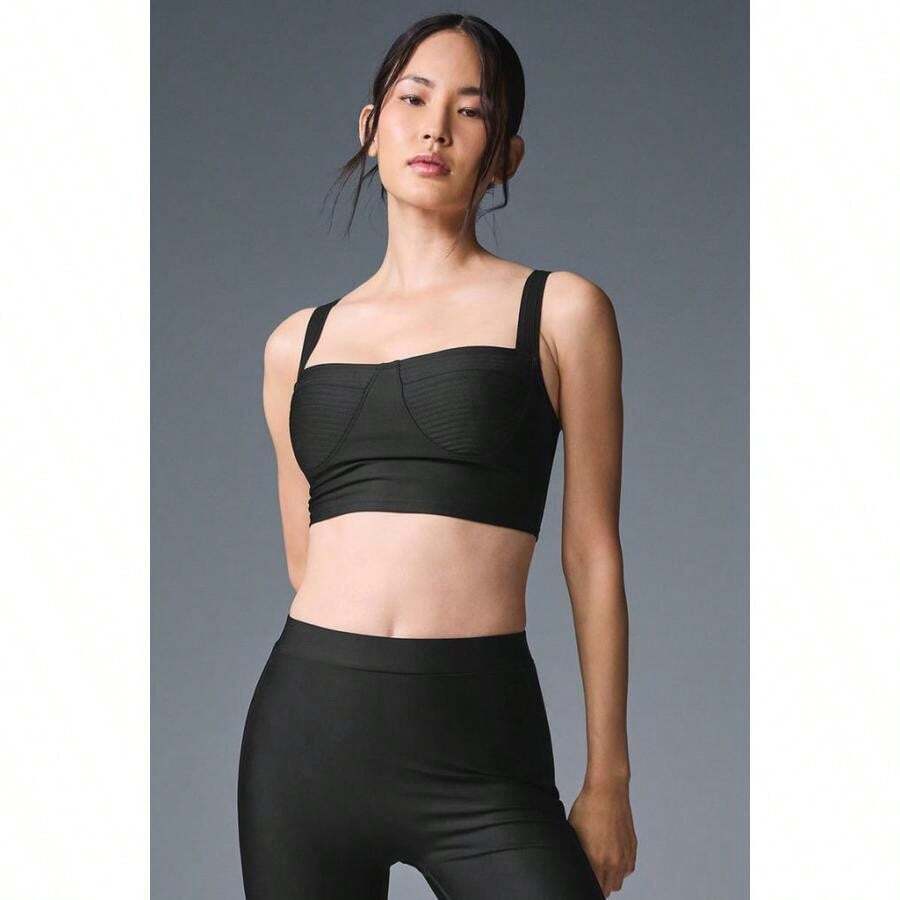 Alo Yoga Airlift Turn It Up Bra Tank - Black |  | Pilates Set - 黑色 - 查看 1