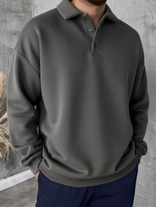 ملابس علوية رجالية جديدة للخريف والشتاء ذات ياقة مفتوحة من الأمام، هودي عتيق عصري بأكمام طويلة للارتداء اليومي المتنوع