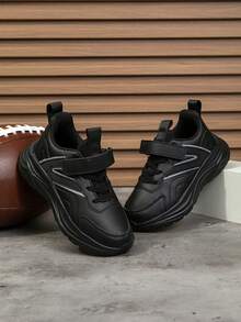 1 par de zapatillas deportivas casuales transpirables para niños, zapatillas deportivas ligeras y de moda con degradado de color para actividades al aire libre - Negro - Ver 7