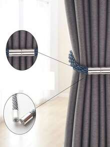 Prendedores de cortina magnéticos de corda grossa com fivela magnética, instalação sem furos, prendedores de cortina minimalistas de corda de linho com fivela magnética, ideais para decoração de sala de estar.