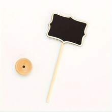 10pcs Wooden Mini Chalkboard Signs With Stands, Suitable For Buffet Food Labeling, Table Price Display, Wedding, Birthday Party And Special Event Decoration - Wood Color - View 6