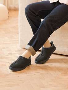 Men's Fuzzy Cozy Slippers – Genuine Suede, Indoor/Outdoor, Comfy Winter Footwear With Memory Foam And Furry Lining - 灰色 - 查看 3