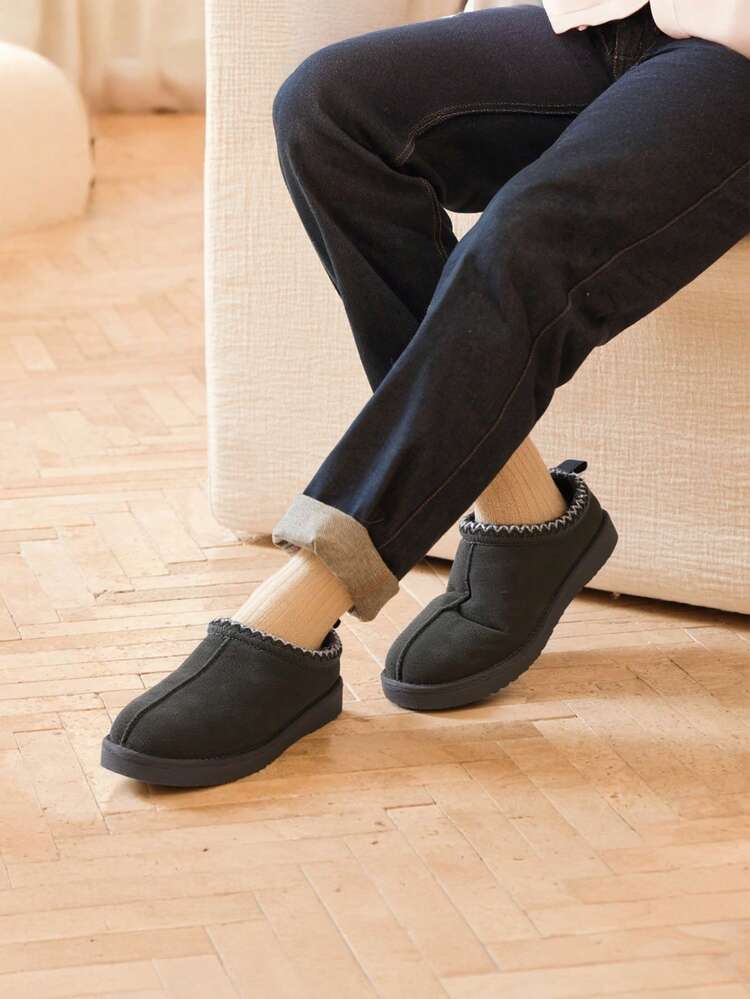Men's Fuzzy Cozy Slippers – Genuine Suede, Indoor/Outdoor, Comfy Winter Footwear With Memory Foam And Furry Lining - 灰色 - 查看 3