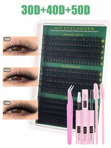600/570/300/290/270Pcs Lash Extension Kit, DIY Lash Extension Kit, (10-16mm) Individual Lashes Clusters Kit D Curl Eyelash Extension Kit With Bond And Seal And Lash Applicator Tool, Lashes Kit For Daily Use, Party, Travel, Or As A Gift For Your Family And Friends, Lash Clusters, Lash Glue,Colle False Eyelashes Duo,Makeup Lash Clusters Kit,Lashes,Eyelashes,Fake Lashes - 彩色 - 查看 12