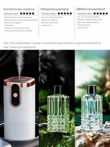 1 máy khuếch tán tinh dầu điện màu trắng, thích hợp sử dụng tại nhà, xe hơi, khách sạn, có thể treo tường/để bàn, 5 chế độ hoạt động, sạc USB, 6 lựa chọn tinh dầu. Thích hợp cho ô tô, nhà ở, phòng khách, phòng ngủ chính và văn phòng. Cung cấp nhiều tùy chọn bộ sản phẩm (Tùy chọn: 1/2/3 chai tinh dầu + 1 máy khuếch tán) để lấp đầy căn phòng bằng hương thơm. - trắng - Xem 16