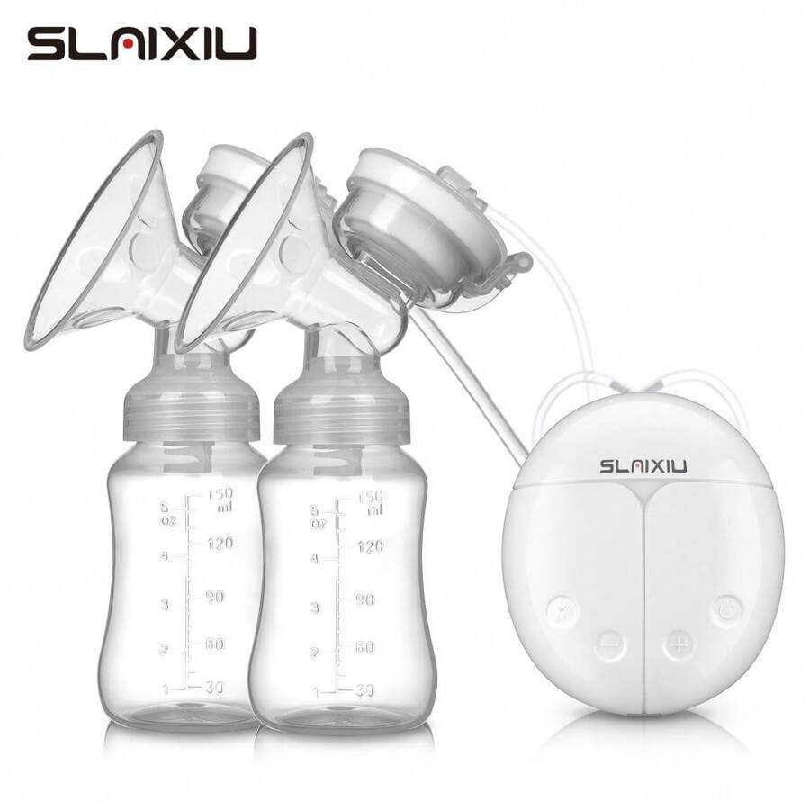 2 Pieces Double Electric Breast Pumps – Strong Suction + Massage & Lactation-Promoting Function, Efficient Milk Storage + Anti-Milk Leakage, Suitable For Breastfeeding Moms For Home Pumping / Night Milk Storage / Postpartum Lactation-Promoting Care - trắng - Xem 1