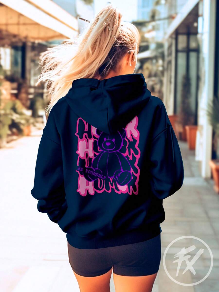 Bear Sweatshirt Be Yourself Be Yourself Humor Bear 3160 - Azul Marino - Ver 1