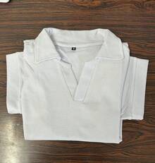 Men's Summer Solid Color T-Shirt In Old Money Mesh - 白色 - 查看 2