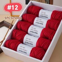 5pcs/Pack Chunky Knitting Yarn, Alpaca Knitted Blend, Handmade Sweater, Scarf, Jacket Knitting Supplies - 5-pack - View 23