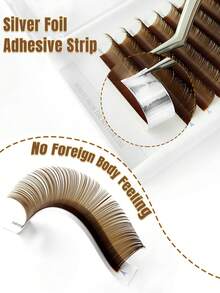 CoMango 12 Rows C/D Curl Deep Brown Eyelash Extensions 0.07mm Mixed 8-15mm Mink Lashes, High Quality Natural Color Korean Style Eyelashes - Brown - View 4