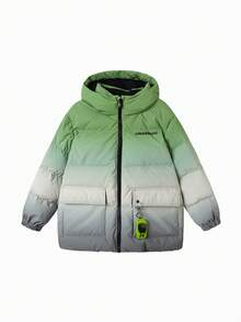 Balabala Kids Boys Hooded Toy Print Down Jacket, Winter 2025 Protective & Warm