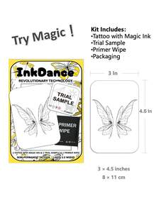 1 Set "Butterfly" Tattoo Stickers, Revolutionary Technology, Semi-Permanent Tattoos, Temporary Tattoos, Long Lasting, Waterproof, Realistic Tattoo Effect, Plant-Based Formula, Product Number X039 - Black - View 3