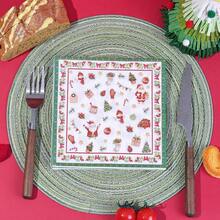 20/40/60 unidades, Guardanapos de Natal de 2 Camadas, Guardanapos de Papel para Coquetel de Inverno, 33 x 33 cm, Árvore de Natal Vermelha e Verde, Toalha de Mão Descartável para Decoração de Mesa de Natal e Artigos para Festas, Decorações de Natal de Inverno. - Multicolorido - Ver 3
