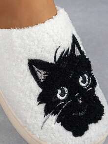 نعال منزلية مبطنة بالفرو مزخرفة برسومات حيوانات كرتونية مانعة للانزلاق للنساء، ملابس منزلية كاجوال للشتاء