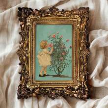 1个复古欧式树脂相框，可选尺寸4x6、5x7、6x8，复洛克风格设计，可放置于桌面或悬挂于墙面，古董家居装饰、圣诞装饰、结婚礼物、优雅经典装饰、复古画廊相框、质朴迷人的照片展示 - 彩色 - 查看 10