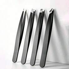 4 Stück Präzisionspinzette Set für Augenbrauen, professionelle Edelstahl Pinzetten für Augenbrauen - großartige Präzision für Gesichtshaare, Splitter und eingewachsene Haar Entfernung Augenbrauen Trimmer Haar Entfernung, Gesichtshaarentfernung, Haarschneider, Haarschneider, Barbierzubehör, Haarschnitt, Tasche, Organizer, Aufbewahrung, Haarzubehör