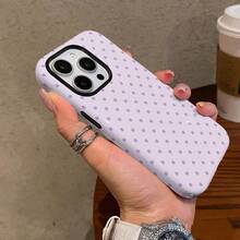 Minimalist Fashion Purple Polka Dot Phone Case For IPhone 17, 17 Pro, 16 Pro Max, 15P, 13, 11, 12, XS, 8 PLUS, 7 - Glossy 2-In-1 Design - Style 1 (1pc) - View 6