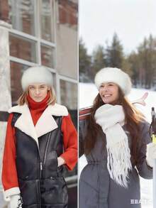 人造毛皮发箍，蓬松毛绒头饰，时尚百搭发饰 - 多色 - 查看 2