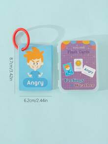 1 Box Of 3.4/2.4-Inch Material Children's Early Education Learning Flash Cards 3-12 Years Old Fun Educational Toys 18 Themes Optional Fun Cognitive Cards Kindergarten Baby GiftsSchool, Student,Stationery,School Supplies - Multicolor - View 10