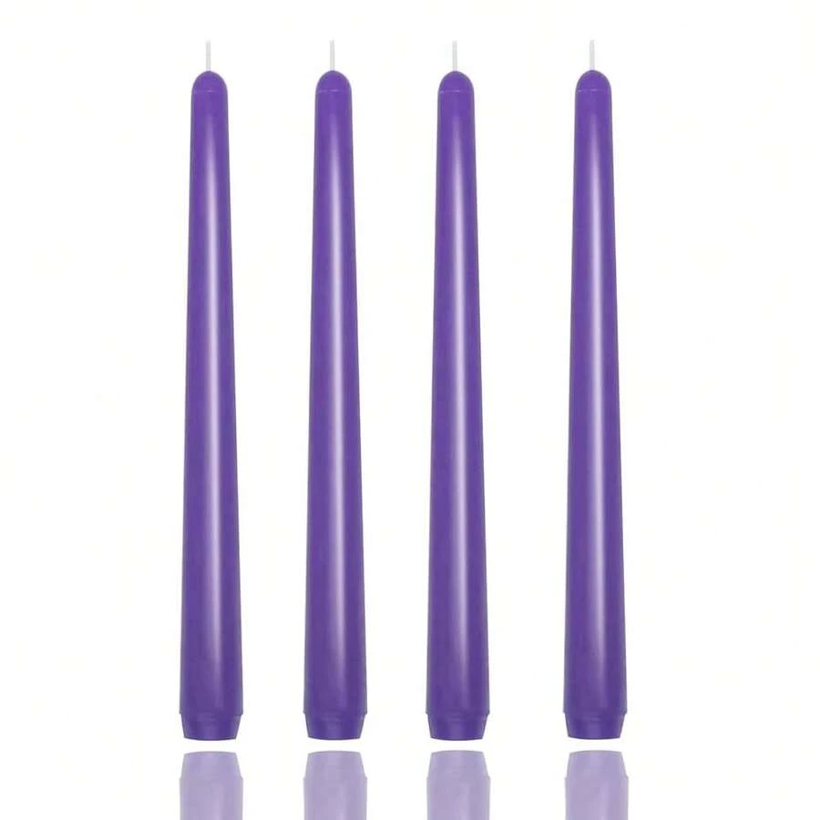 10 Inch Purple Taper Candles,Set Of 4 Tapered Candle, Tall Candlesticks,Conical Stick Candles,Less,Home Dinner, Party, Wedding, Halloween, Christmas (Purple, 10inch){Inchcolor_nameinch:InchPurpleinch,Inchsize_nameinch:Inch10inchinch} - 紫色 - 查看 1