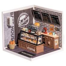 Robotime Super Creator DIY Plastic Miniature House Building Set - 3D Puzzle With LED Lights, Compatible With Mini Figures, And A Variety Of Themes. This 3D Model Toy Is Suitable For Teenagers And Adults, Making It An Ideal Christmas Or Birthday Gift(DW005 ) - Panda Dun Dun Bakery - View 3