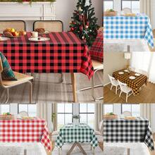 1pc Polyester Fiber Plaid Rectangular Tablecloth, Christmas Tablecloth,Buffalo Plaid Tablecloth ,Washable Tablecloth, Multiple Colors Available, Suitable For Kitchen,Dining,Festival, Party - Home Decoration, Table Decoration,Christmas Decorations - Multicolor - View 2