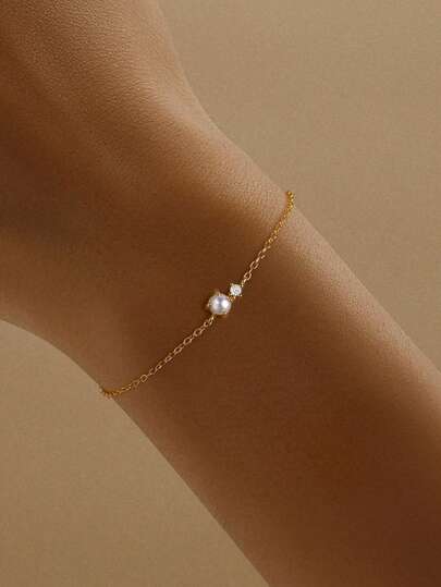 1pc Universal Pearl Bracelet 925 Sterling Silver Multilayer Bracelet Anklet Multiple Wearing Ways Versatile Pearl Bracelet For Women Ins Style Unique And Elegant Bracelet Couple Bracelet Jewelry