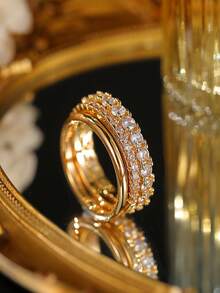 3件套立方氧化锆戒指套装，女士婚礼派对日常百搭首饰，适合作为礼物送给妈妈或爱人 - 優雅戒指3套組 - 查看 3