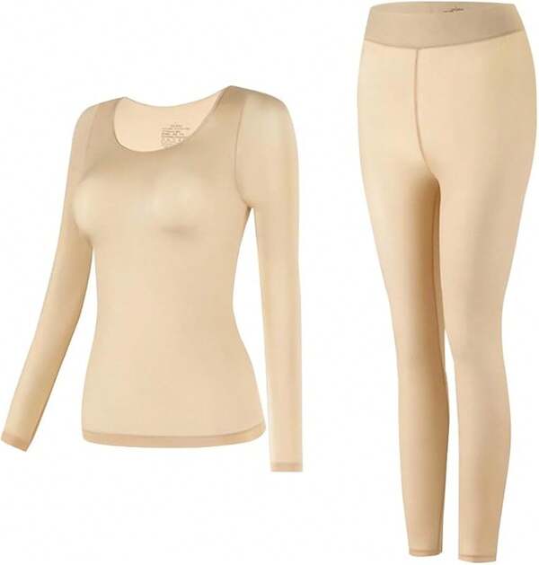 Juego de Ropa Interior térmica Ultra Delgada,Sin Costuras,Ultra Suave, elástico,Ropa Interior térmica de Alta Elasticidad,Termicas Mujer Conjunto(A)