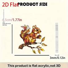 2D Flat Fashion Squirrel Perched On A Branch Earrings. Perfect As A Gift For Family And Friends On Holidays, Birthdays, Parties, And Everyday Wear. - Nhiều màu - Xem 3