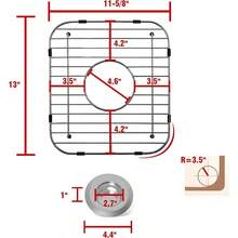 Kitchen SinksRejilla de fregadero de cocina de acero inoxidable protectores de fregadero de 13 x 11.6 x 1.2 pulgadas con orificio de drenaje central estante para fregadero para parte inferior del fregaderoKitchen Sinks - plateado - Ver 2