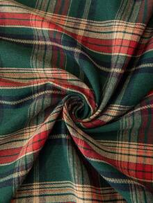 1pc American Vintage Scottish Plaid Multi-Functional Non-Slip Full Coverage Tassel Sofa Cover - Multicolor - View 10