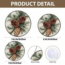 One Stained Glass Window Ornament - Pine Cones And Branches, Natural Plant Elements, A Retro Museum Illustration Style Sun Catcher, Suitable For Porch, Garden, And Home Decoration. A Beautiful Hanging Ornament, A Perfect Birthday Gift For Lovers, Ladies, Gentlemen, Fathers, Mothers, And Grandmothers To Commemorate Precious Memories. - 彩色 - 查看 7