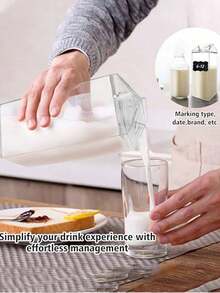 1个透明方形水瓶，透明牛奶盒造型水瓶，多功能便携大容量方形牛奶杯，透明分配瓶，可重复使用，适用于牛奶、咖啡、果汁饮料，防漏可爱方形便携果汁瓶，适合户外运动、旅行、露营、学校活动、家庭厨房电器配件、小工具 - 彩色 - 查看 8