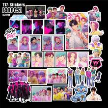 40pcs/Set K-Pop Cartoon Witch Hunter Group Stickers, Waterproof Stickers Suitable For Notebooks, Stationery, Phones, Cups, Etc. NWJNS SK Transparent Waterproof PVC Stickers - Multicolor - View 2