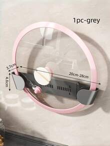 1 pieza Estante ajustable para tapa de olla montado en la pared, organizador de almacenamiento de cocina sin taladro, soporte plegable para tapas, tablas de cortar y utensilios de cocina
