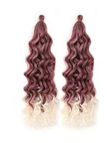 2Pcs/Set 18Inch Ocean Wave Crochet Braid Hair Hawaii Afro Curls Natural Synthetic Braiding Hair Extensions For Women - Multicolor - View 15