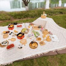 1件波西米亚风野餐垫，可作露营毯、桌布、户外草坪垫、露营装备、波西米亚风桌布、午睡毯、帐篷防潮垫、野餐垫，适用于户外野餐、节日派对、卧室/客厅装饰、室内/户外旅行、情人节礼物