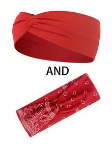 2pcs Women's Absorbent Sports Solid Color Criss-Cross Headbands, Non-Slip, Elastic, Soft Twisted Hair Bands, Suitable For Daily Workout, Yoga, Running, Sports Headwear Warm Sweatband Winter Hair Accessories