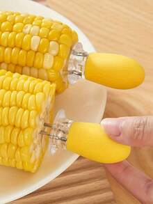 8/4/2/1pc Stainless Steel Corn Fork, Multifunctional Grilling Needle, Barbecue Skewer, Fruit Fork, Home Corn, Picnic Camping Essential, Easy To Clean, Store And Carry, Simple And Practical