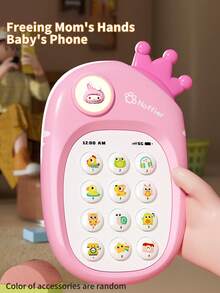 1 st. mini söt telefonleksak för bebisar, sensorisk inlärningsleksak för spädbarn pojkar och flickor, flera ljud- och ljuseffekter, tandsprickningsleksak, babypresent - Multifärgad - Visa 11
