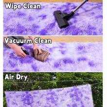 Tie-Dye Purple Shaggy Rug, With Rubber Backing, Rug Tape, Suitable For Bedrooms, Living Rooms, Dormitories, Home Decoration, Upgraded Anti-Slip, Fluffy, Moisture-Proof, Easy To Clean - Tie-dye Purple - View 9