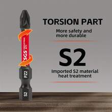 Set de 15 piezas de brocas de destornillador cruzado PZ2 de acero S2 de 2"-50mm, juego de brocas de destornillador de impacto con elegante caja de almacenamiento, kit industrial de brocas de destornillador - Multicolor - Ver 10