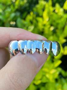 أغطية أسنان هيب هوب ناعمة السطح 6/6 للنساء والرجال، أنياب علوية وسفلية لامعة، إكسسوارات أسنان، هدية عيد الميلاد للاستخدام اليومي والتنكر